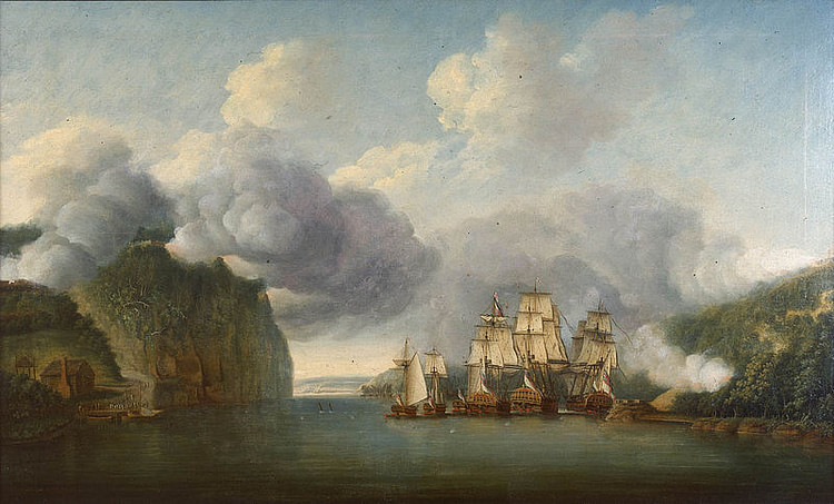 British Warships Forcing a Passage of the Hudson Between Forts Washington and Lee