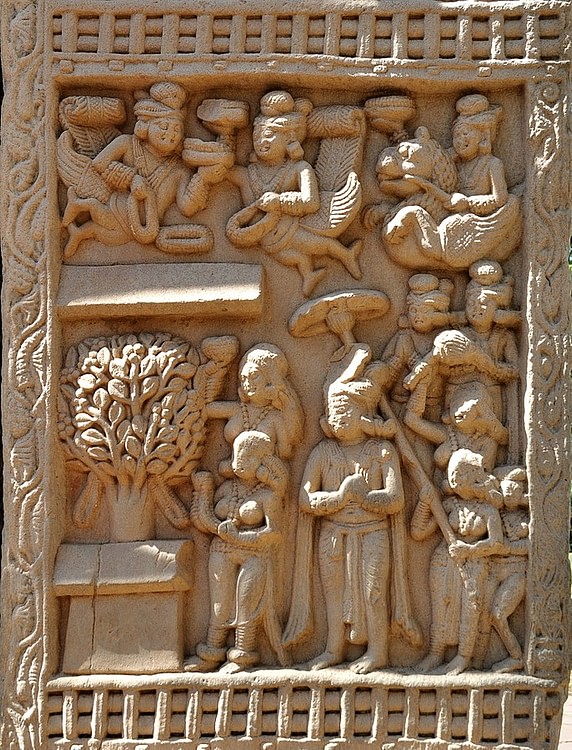 Miracle at Kapilavastu, Sanchi Stupa, Northern Gateway