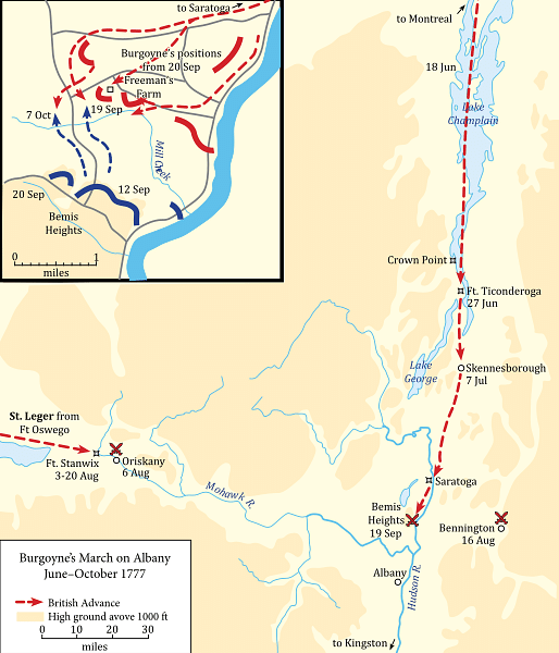 Saratoga Campaign Map