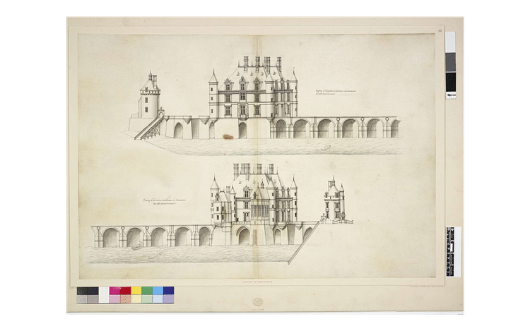 Drawing of the Château de Chenonceau