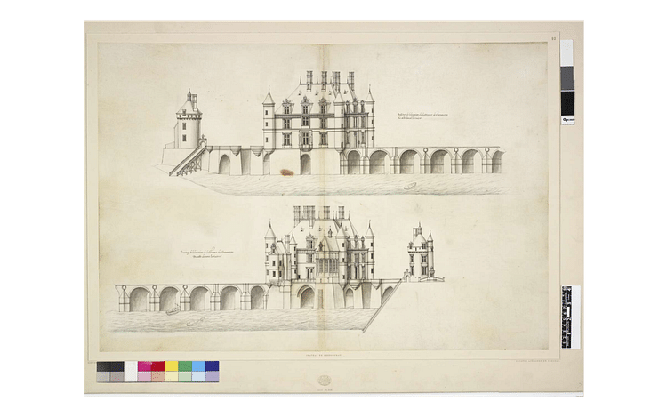 Drawing of the Château de Chenonceau