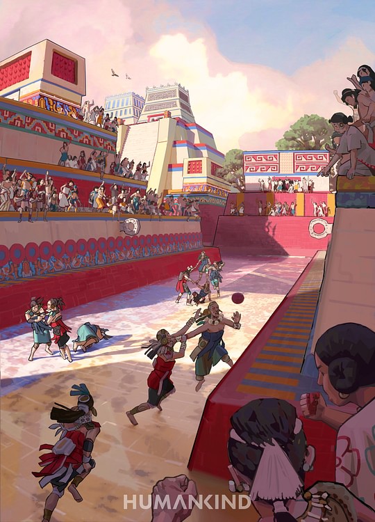 The Ball Game of Mesoamerica (Artist's Impression)