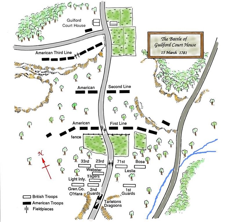 Battle of Guilford Court House, Battle Map