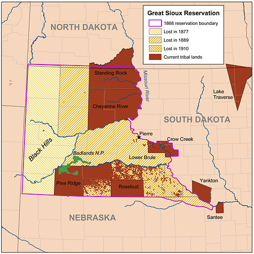 Map of the Great Sioux Reservation 1868