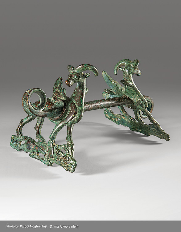 Bronze Horse Bit with Winged Goats from Western Iran