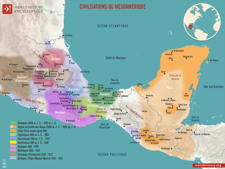 Carte des civilisations mésoaméricaines