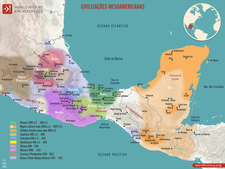 Mapa das Civilizações Mesoamericanas