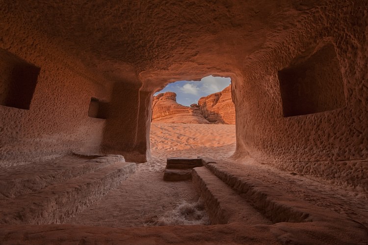 Interior of a Nabatean Tomb at Hegra