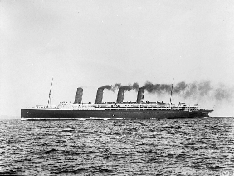 RMS Lusitania at Sea