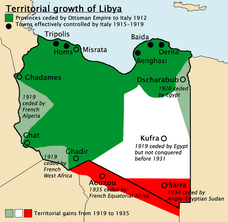 Territorial Expansion of Libya under Italian Colonial rule