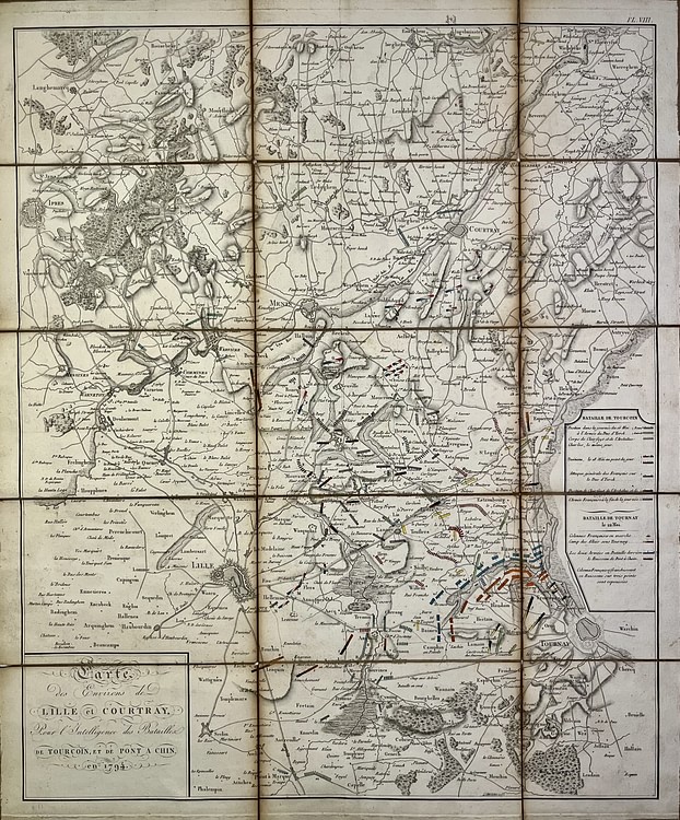 Map of the Area Around Lille and Courtray