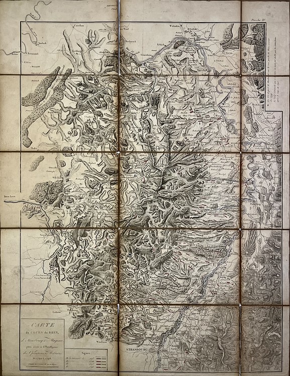 Map of the Rhine From Strasbourg to Mainz