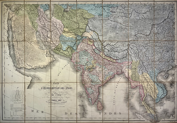 Map of the Indian Rebellion of 1857