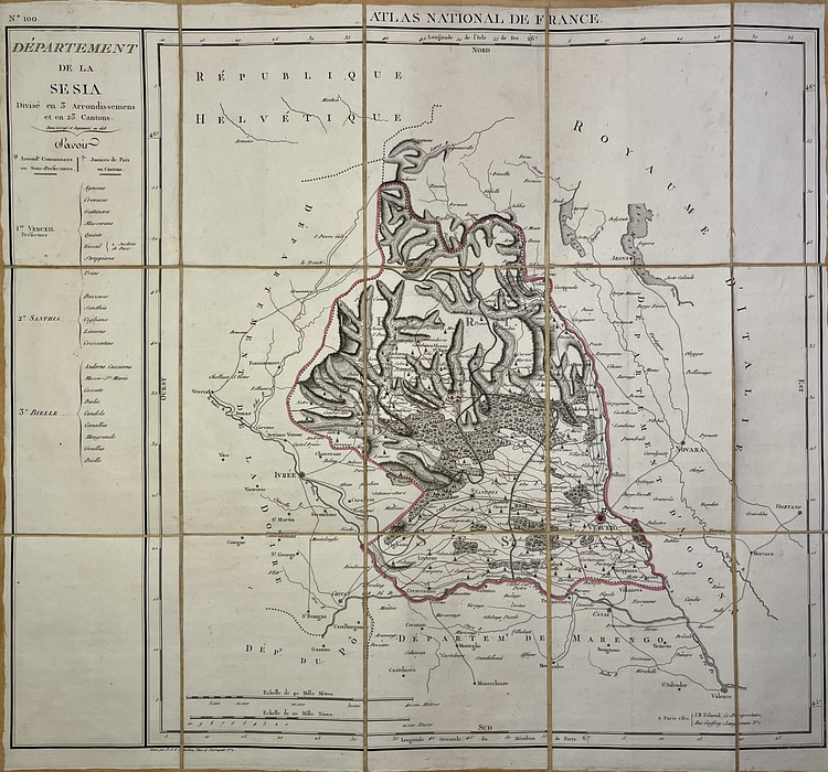 Map of the Sesia Department