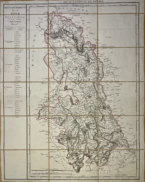 Map of the Roer Department