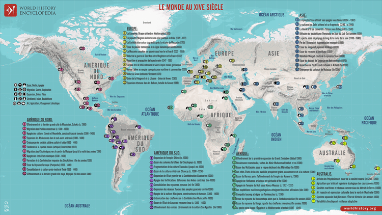 Carte du Monde au XIVe Siècle