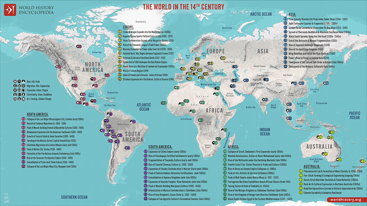 Map of the World in the 14th Century