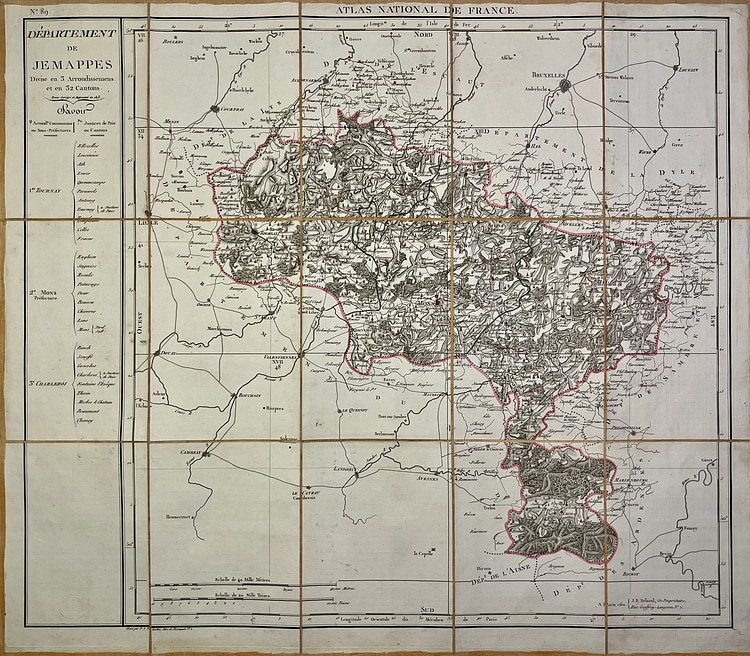 Map of the Jemappes Department