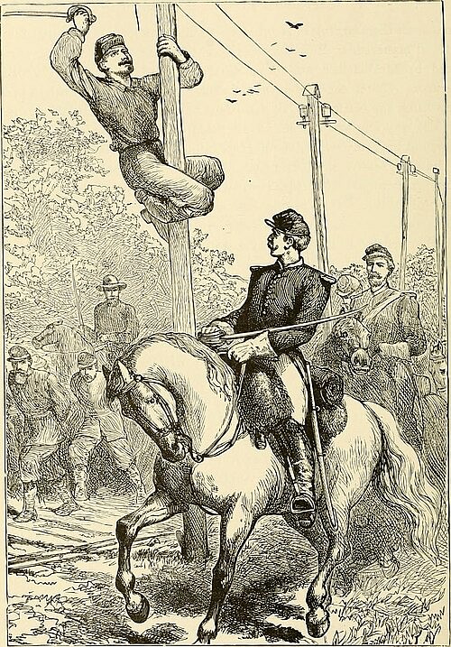 J. E. B. Stuart's Cavalry Cutting Union Telegraph Wires