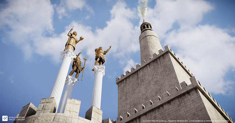 Colossi at the Entrance to Herod's Harbor