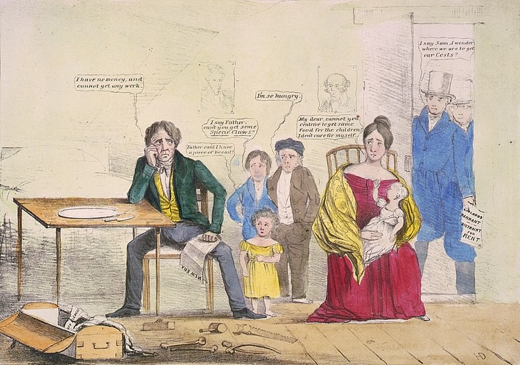 Whig Political Cartoon About the Panic of 1837
