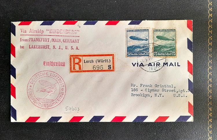 Letter Carried by LZ 129 Hindenburg