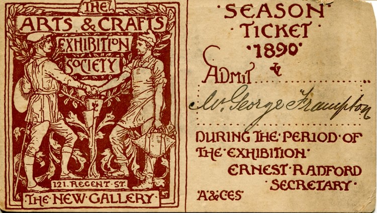 Arts & Crafts Exhibition Society Season Ticket, 1890
