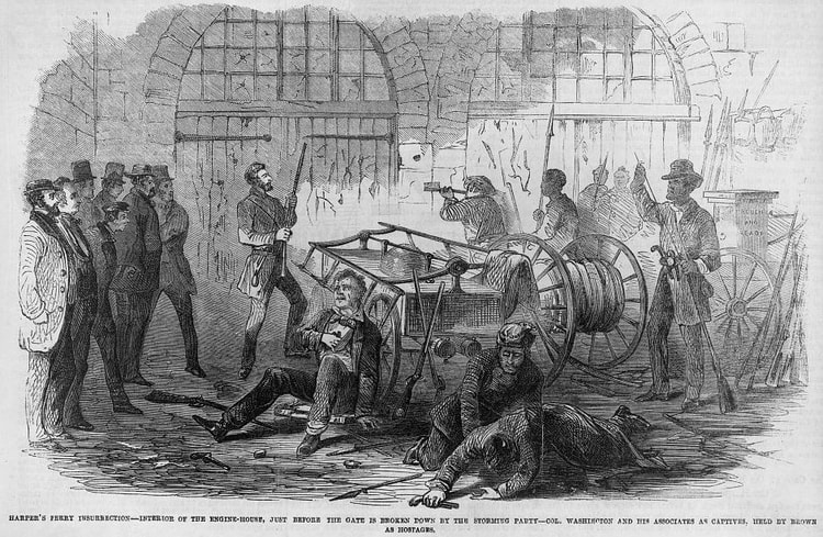 John Brown in the Engine House, Harpers Ferry Raid, 1859