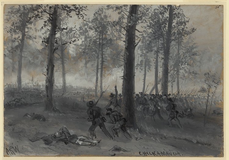 Confederate Troops Advancing at Chickamauga