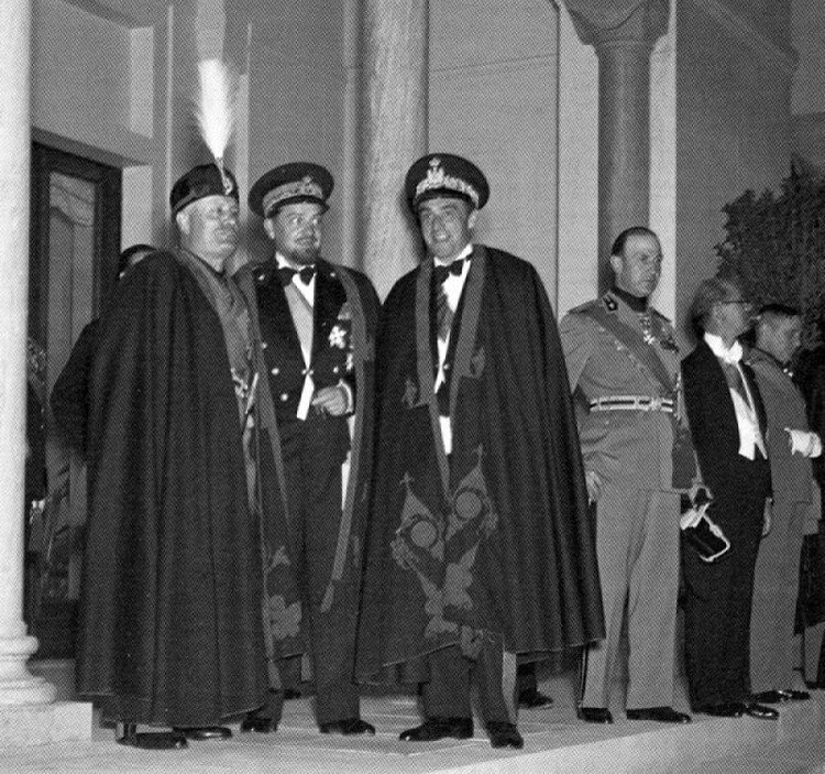 Mussolini and Balbo at a Gala Event in Libya