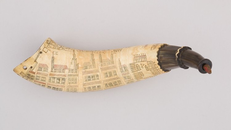 Powder Horn Depicting Charles Town, South Carolina, 1770