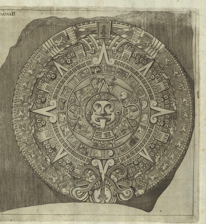 Aztec Sun Stone, 1792 Illustration