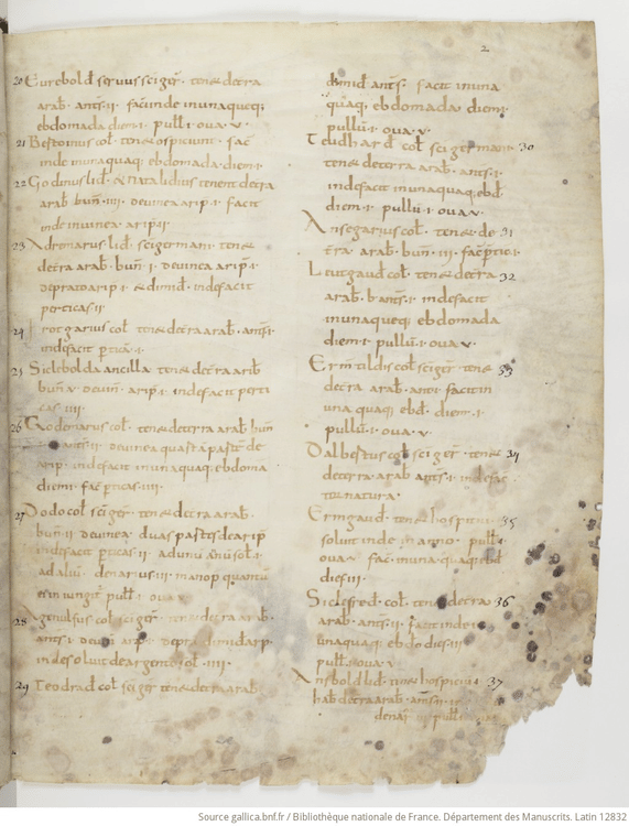 Polyptych of Irminon, folio 2r