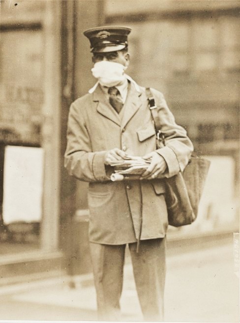 Letter Carrier in 1918 Flu Pandemic