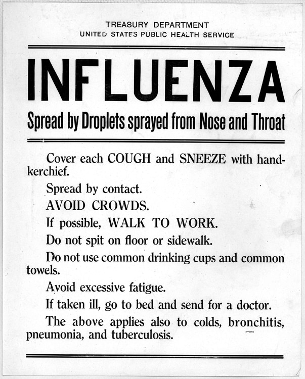 US Public Health Pamphlet for 1918 Flu