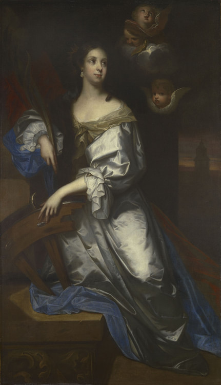 Queen Catherine of Braganza as Saint Catherine of Alexandria