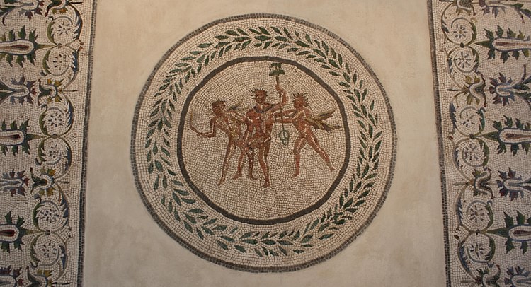 Roman Satyrs Floor Mosaic