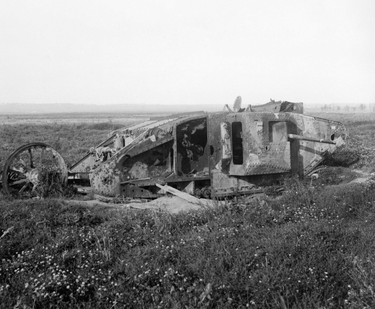 Destroyed British Tank, Somme Battlefield