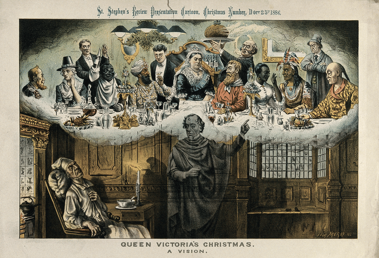 Cartoon of Queen Victoria's Christmas