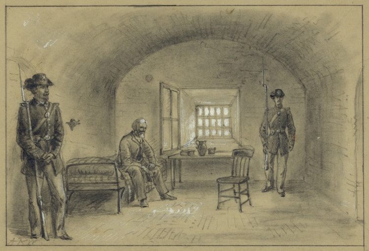 Jefferson Davis Imprisoned in Fort Monroe