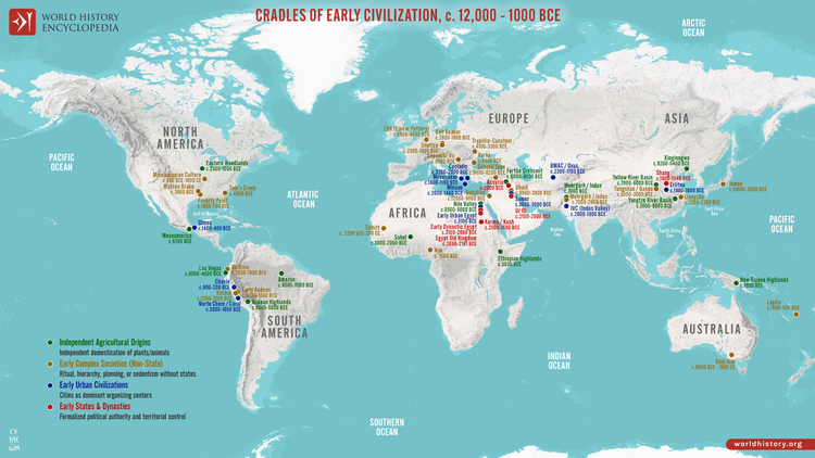Map of the Cradles of Early Civilization