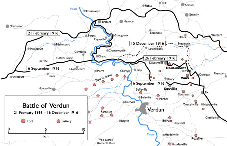 Map of the Battle of Verdun