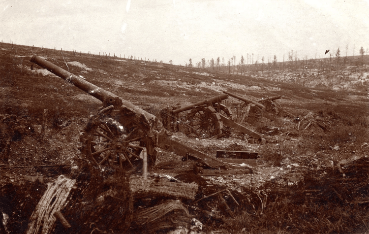Abandoned French Guns, Verdun, 1916