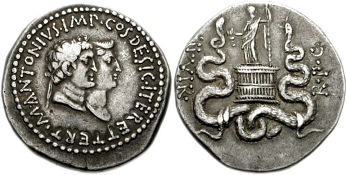 Coin Depicting Mark Antony & Octavia