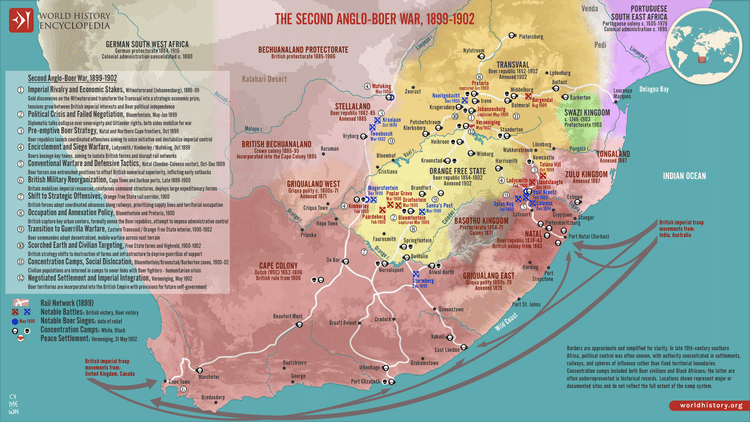 Map of the Second Anglo-Boer War, 1899–1902