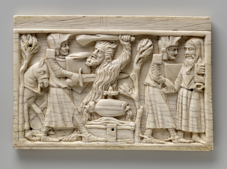 Ivory Casket Panel of a Knight in Combat
