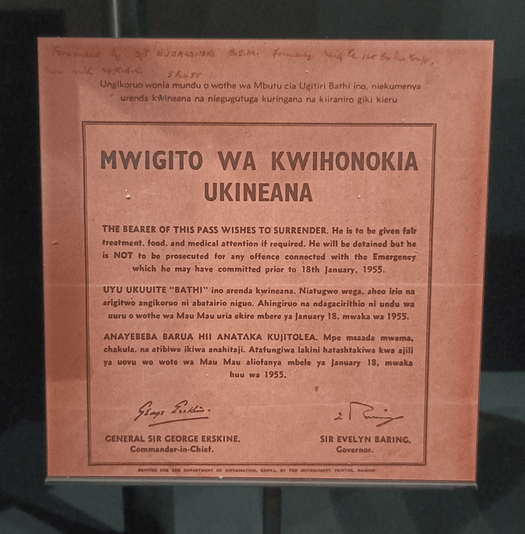 Mau Mau Safe Conduct Pass