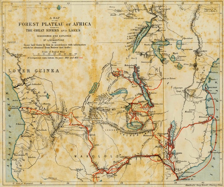 Map of Livingstone's Expeditions