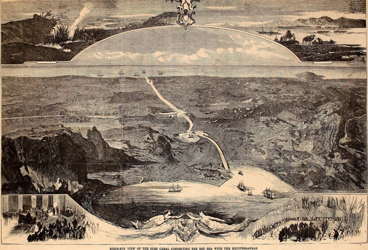 Aerial View of the Suez Canal