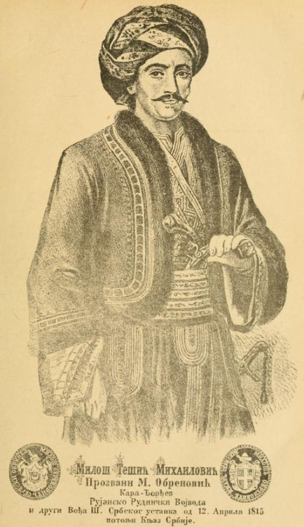 Lithograph of Miloš Obrenović